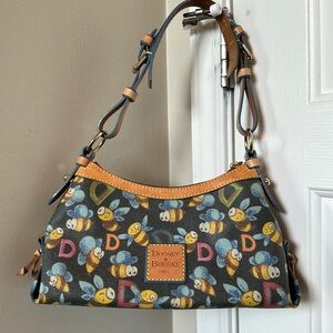 Dooney & Bourke Bee Print Satchel - Gray and Tan